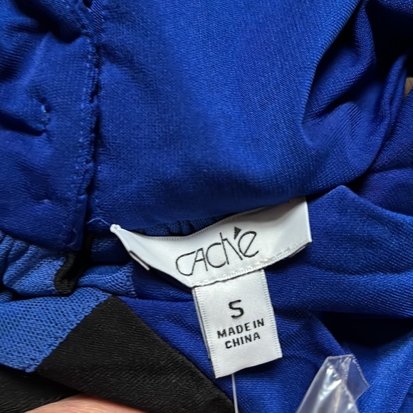 Cache Blue/Black Halter Top Blouse - Picture 4 of 10